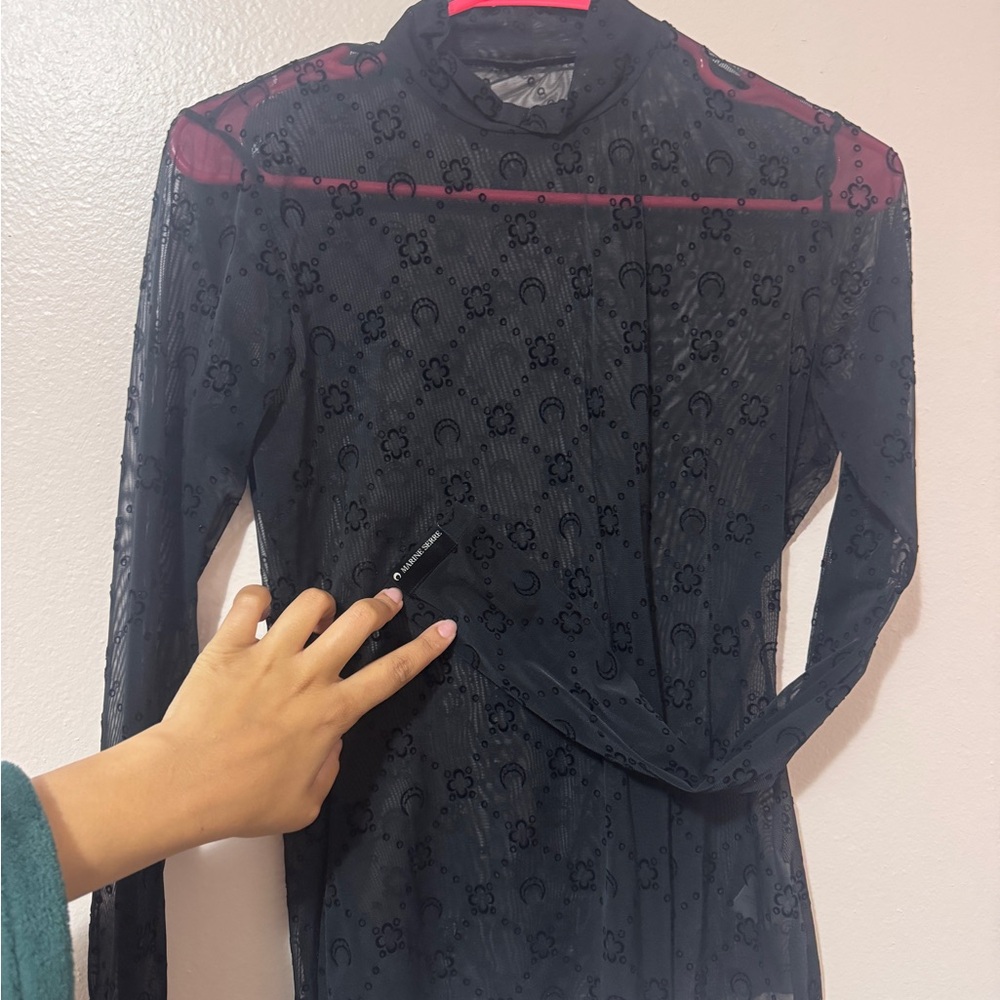 Marine Serre Moon Print Mesh Top